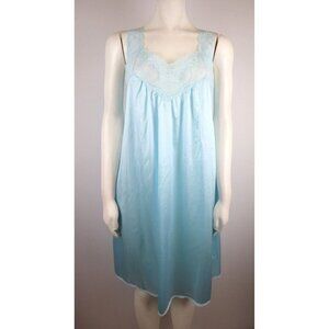 VINTAGE WOMEN'S LIGTH BLUE NYLON NIGHTGOWN - JC PENNEY - SIZE S